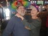 Long-time friends Bob (prepared for rain) & Cathy share an affinity for silliness, especially on her birthday.